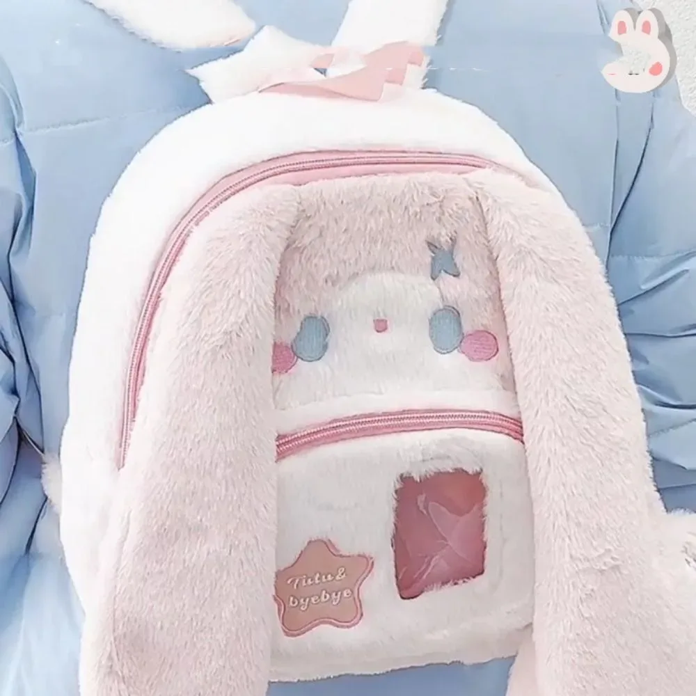 sac à dos chat mignon pour femmes, peluche moelleuse kawaii, petit dessin animé idole, pochette pour carte photo, itabag pour étudiants lolita jk, sac quotidien pour femmes