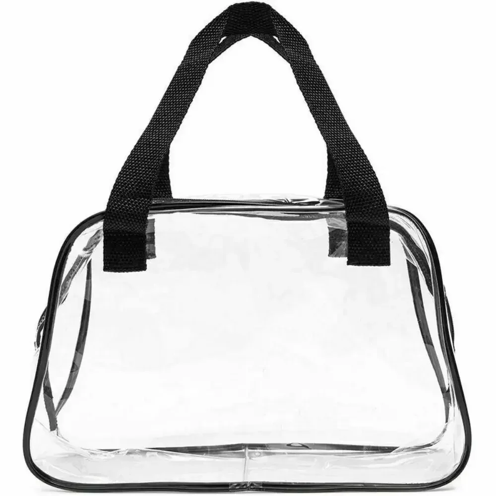 sac fourre-tout transparent approuvé pour les stades, petit sac à main pour les voyages et les concerts, sac cosmétique en pvc, sac de toilette de voyage