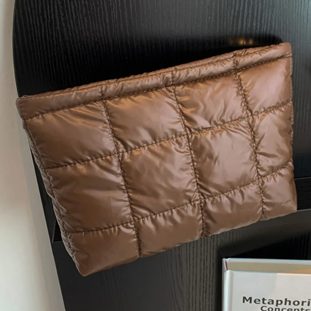 trousse de maquillage matelassurera pour femme, sac cosmétique, sac de rangement de maquillage matelassé, grande capacité, poudres de maquillage, trousse de toilette solide