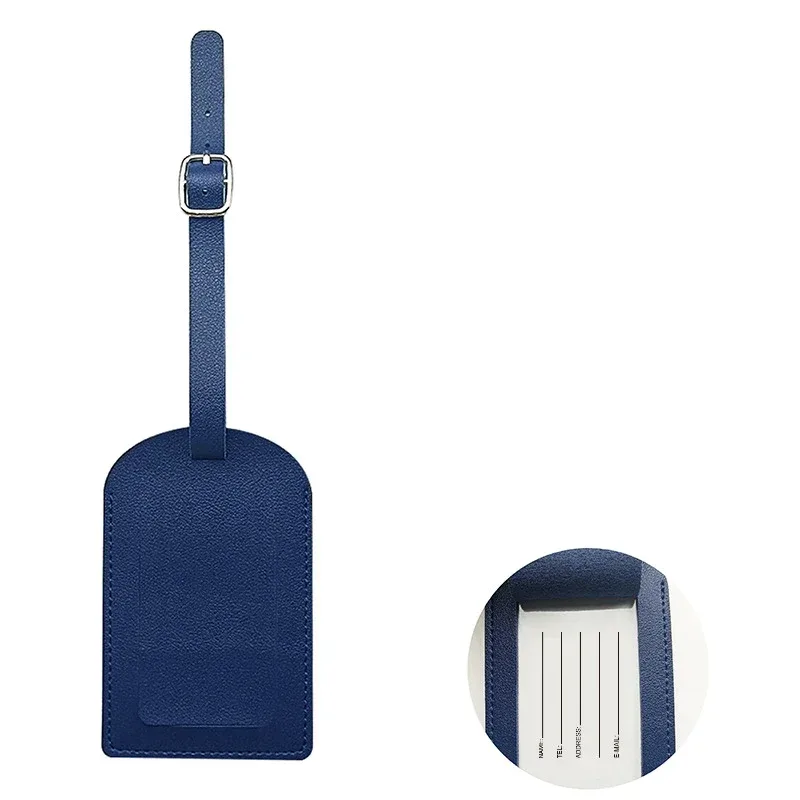 étiquette de bagage en cuir pu pour valise, idéale pour femmes et hommes, porte-nom et adresse, accessoire d'identification de bagage