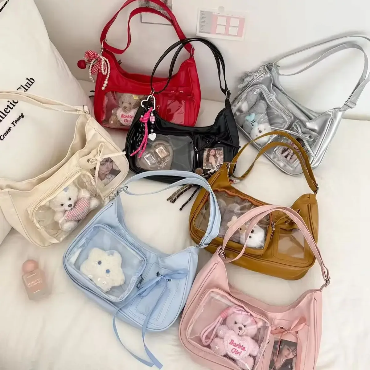 y2k harajuku sac à bandoulière femmes coréen transparent ita sac école sac à bandoulière femme japonais concepteur preppy sac à main sac à main