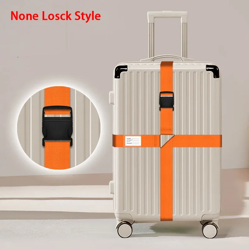 sangles de bagages en nylon avec porte-carte d'identité, réglables, pour l'organisation des bagages, avec cadenas à combinaison, accessoires de voyage anti-perte
