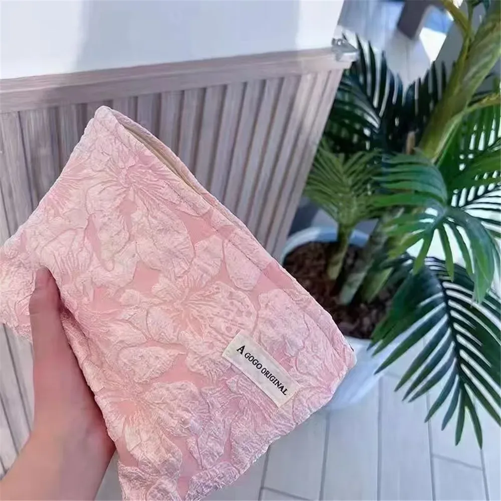 trousse de maquillage de grande capacité, haute apparence, sac à cosmétiques au design floral avancé, pochette de rangement simple pour femmes