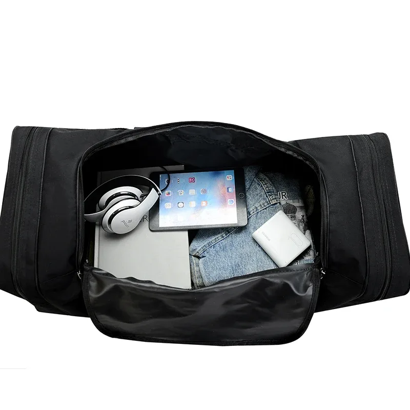 sac de voyage portable grande capacité, sac à main étanche en nylon, sac à bandoulière décontracté pour l'extérieur, logo personnalisé avec nom imprimé