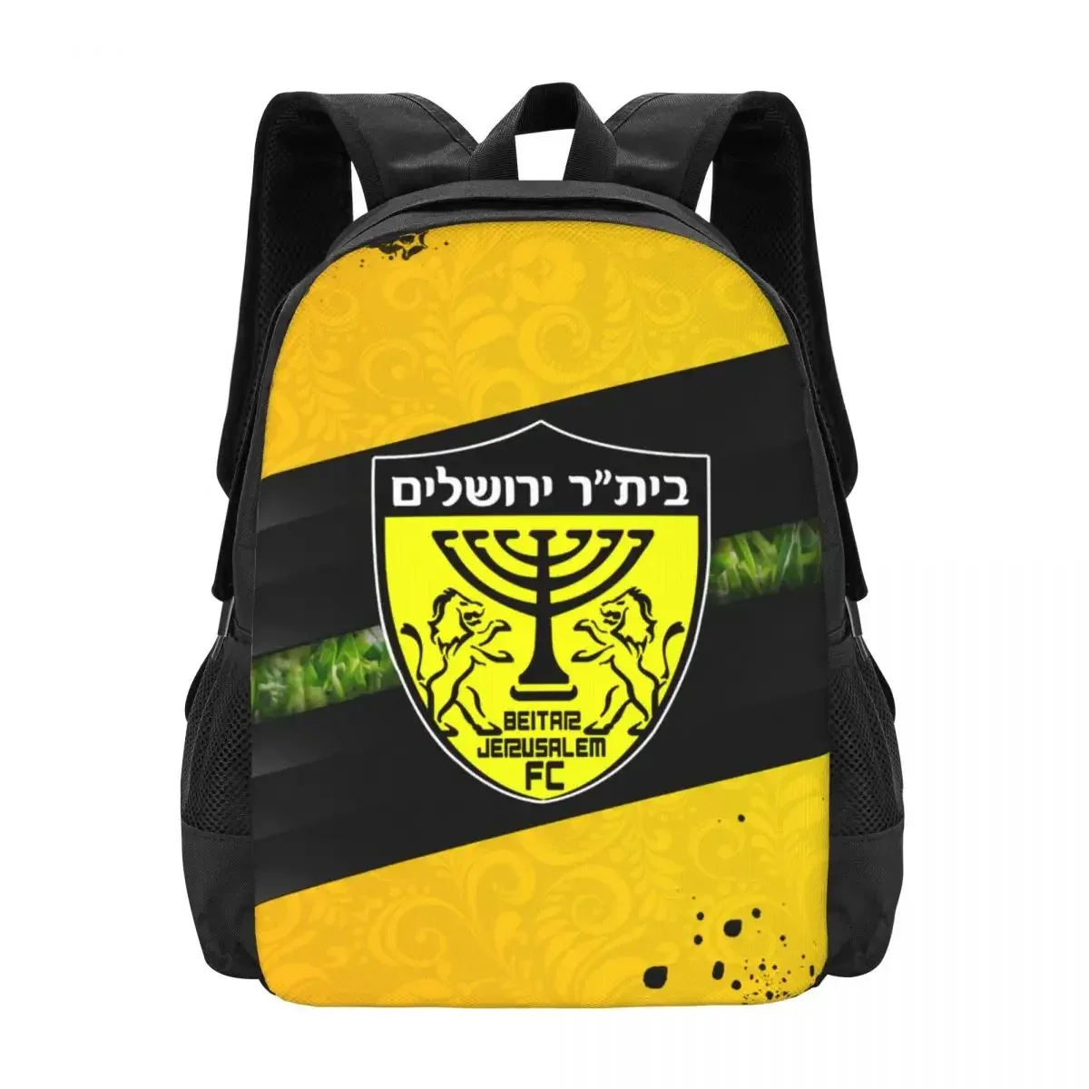 sac dos polyester noir imprimé lion hébraïques compartiments pratiques voyage adolescents école université travail mode