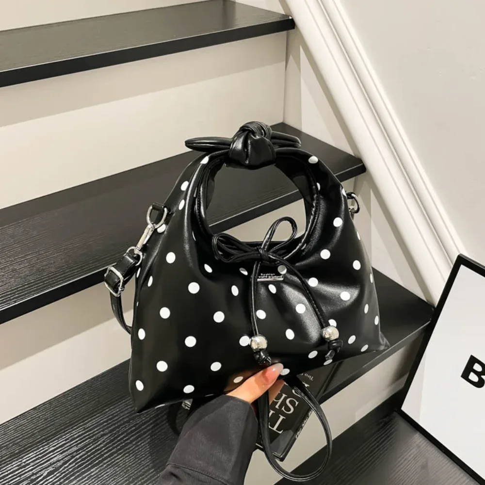 petit sac à main tendance en cuir, sac à bandoulière à pois, sac polyvalent pour femmes, accessoires féminins