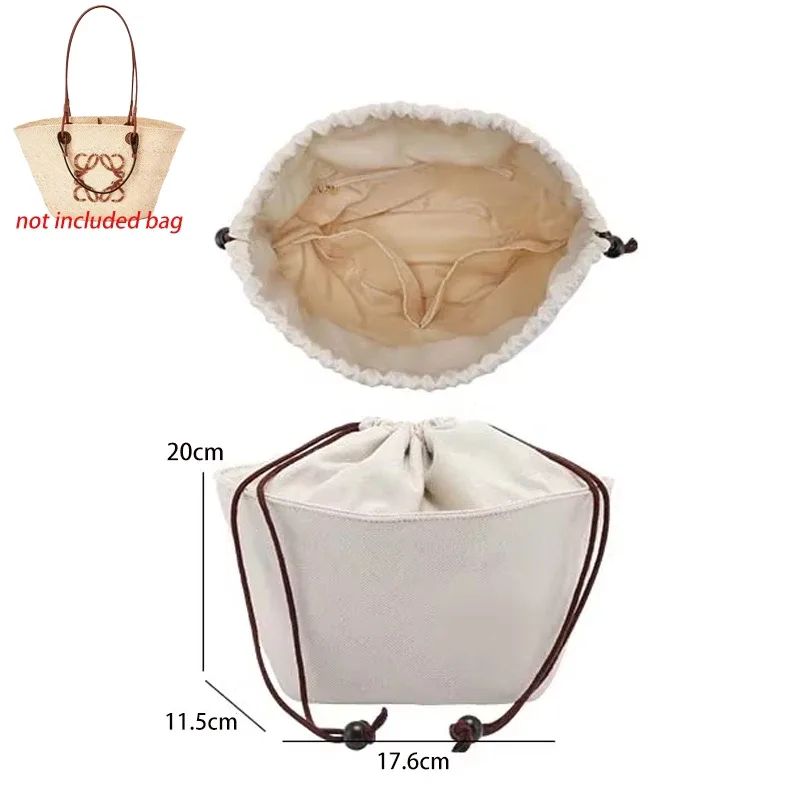 organisateur de sac à cordon de serrage tridimensionnel pour panier picotin, sac tissé en paille, support intérieur, accessoire pour sacs bien structurés