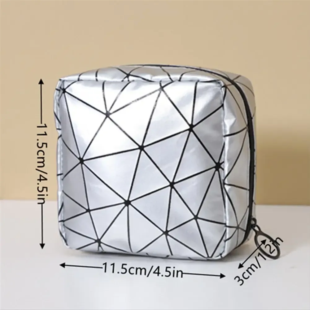 sac de rangement multifonction pour serviettes hygiéniques, motif losange, sacs de maquillage, support de poudres