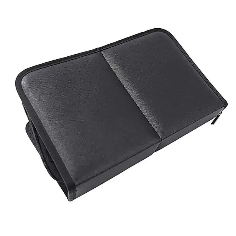 organisateur cosmétique pinceau maquillage sac pliable multifonction pu pvc noir compartiments boutons glissière usage voyage