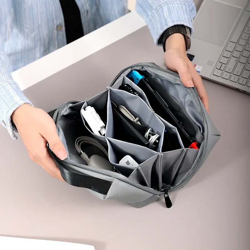 sac de rangement de câbles, organisateur électronique numérique étanche, sac de rangement de prise de chargeur de ligne de données usb portable, organisateur de câbles de voyage