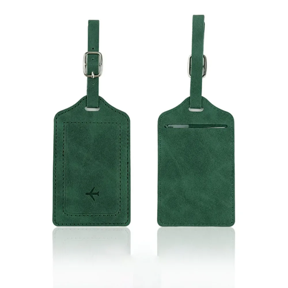 étiquette de bagage en cuir tendance avec sac en papier de signature, accessoires de voyage universels portables pour hommes et femmes