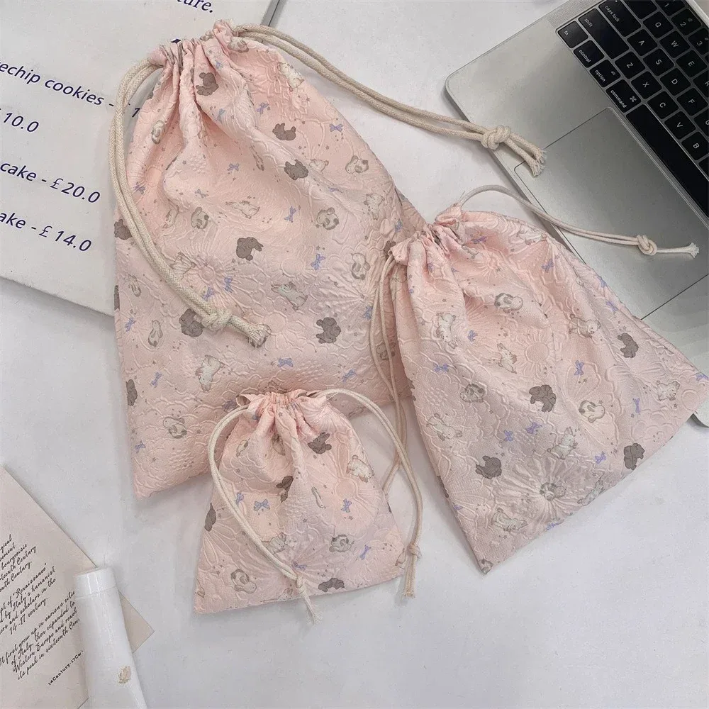 sac de maquillage pour femmes, dessin animé mignon, pochette kawaii, articles de toilette portables, organisateur de rangement de cosmétiques, sac à cosmétiques de voyage, étui à cordon