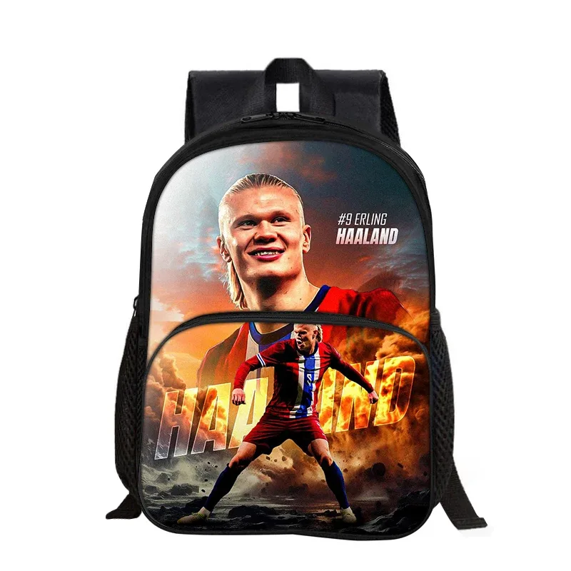 sac à dos haaland avec poche avant pour étudiants et enfants, sac d'école pour star du football, sac de sport, sac de voyage de grande capacité