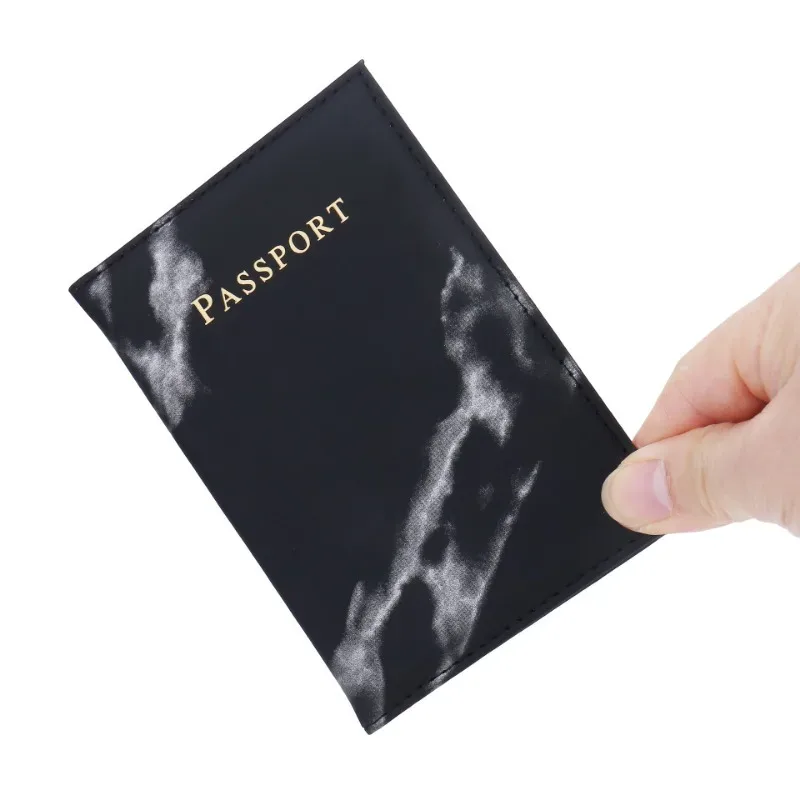 étui porte-passeport en marbre, accessoires de voyage, couverture d'identité pour femmes et hommes, couverture de passeport pour carte bancaire, étui portefeuille d'affaires, pochette