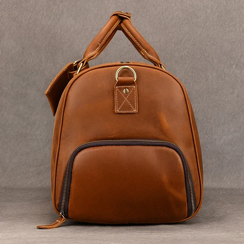 sac de voyage en cuir de vachette de haute qualité pour homme, sac de week-end en cuir véritable pour homme, sacs à main en cuir de vachette véritable pour les voyages et les activités de plein air