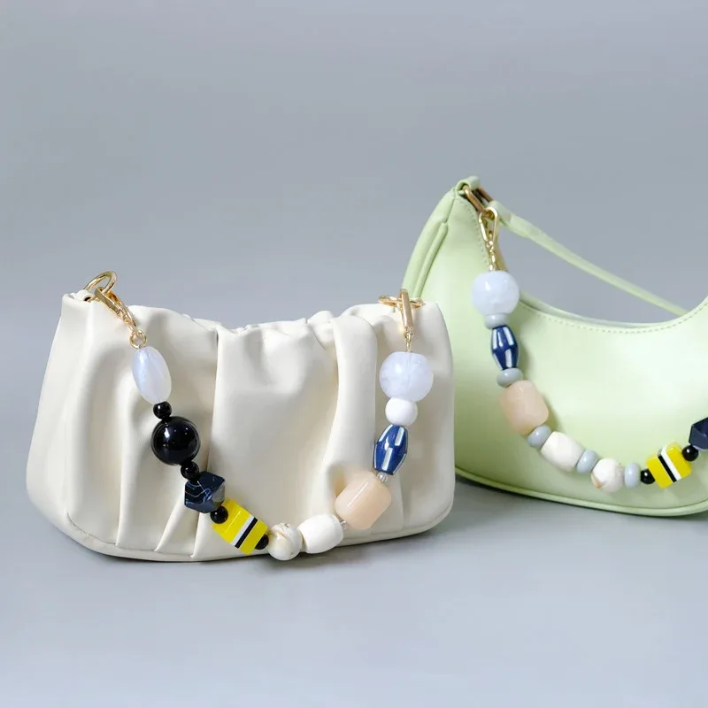 pièces d'accessoires de sac pour femmes, perles colorées en résine, bracelet décroissant pour les mains, sangle de coque de téléphone, poignée de remplacement, nouveau