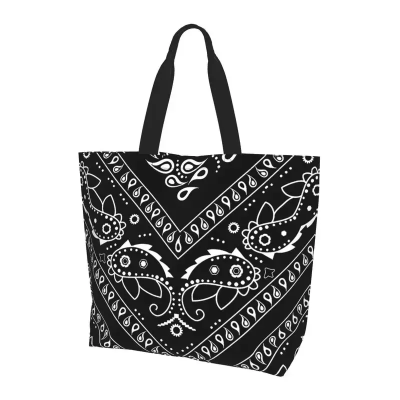 sac fourre-tout blanc à motif paisley coloré noir et rouge, grande capacité, sac à bandoulière, sacs à main pour femmes, sacs de courses