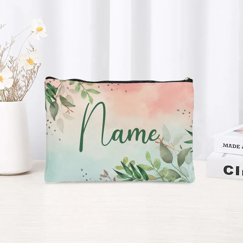 trousse de maquillage personnalisée pour femmes, pochette de rangement simple et fraîche, cadeau pour enseignant(e) ou étudiant(e), trousse à crayons pour femme, sacs de maquillage