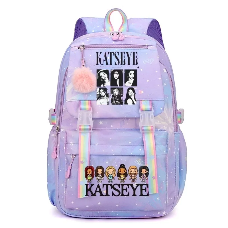 sac à dos kpop katseye pour femmes, sacs d'école multifonctionnels de grande capacité, sac à dos pour adolescents et étudiants, sac de voyage pour fans de mode