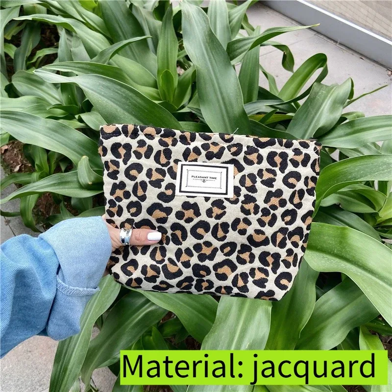 sacs à cosmétiques college léopard pour femmes, trousse de maquillage portable simple pour dames, sacs à main de voyage en plein air, sac de rangement de lavage féminin, mode