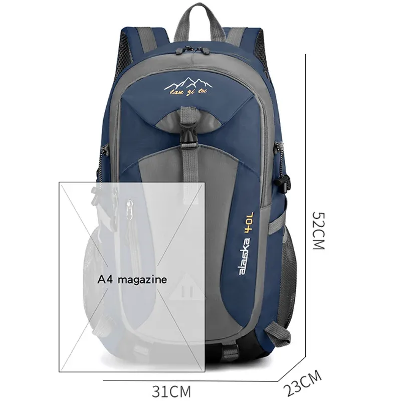 nouveau sac à dos en nylon imperméable pour hommes et femmes, idéal pour les voyages décontractés, la randonnée, le camping, l'alpinisme, et les activités sportives pour jeunes.
