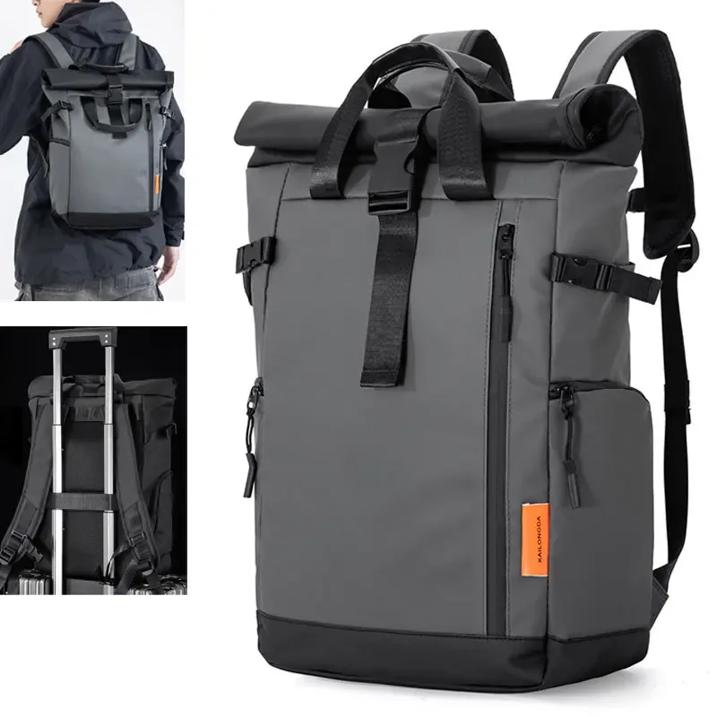 sac de voyage pour hommes, sac à dos pour ordinateur portable de 15.6 pouces, sac à dos étanche pour l'extérieur, le camping, la randonnée, l'école, le collège, le travail