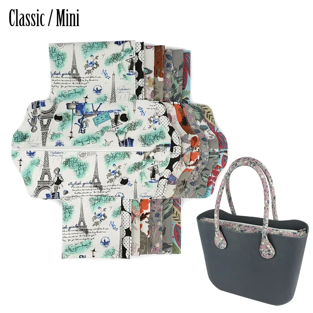 nouvel organisateur intérieur en tissu de toile à motifs floraux, grande capacité, pour sac obag classic standard mini, accessoire pour sac obag