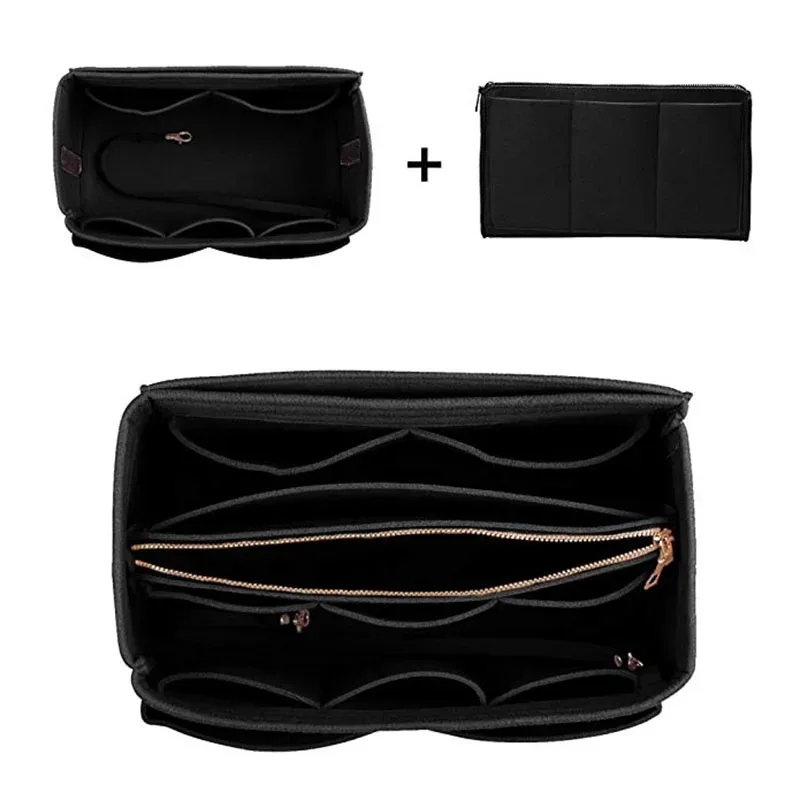 hhyukimi marque maquillage organisateur feutre insérer sac pour sac à main voyage intérieur sac à main portable sacs à cosmétiques adapté diverses marques sacs