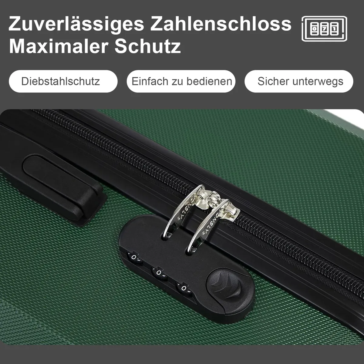ensemble de 3 valises yonsly comprenant une valise de voyage extensible en nylon de 20 pouces, une trousse de toilette, une valise avec serrure à combinaison et 4 roulettes pivotantes à 360 degrés. °   roues, un spinner, un compartiment en maille et une poignée en caoutchouc souple pour les vacances