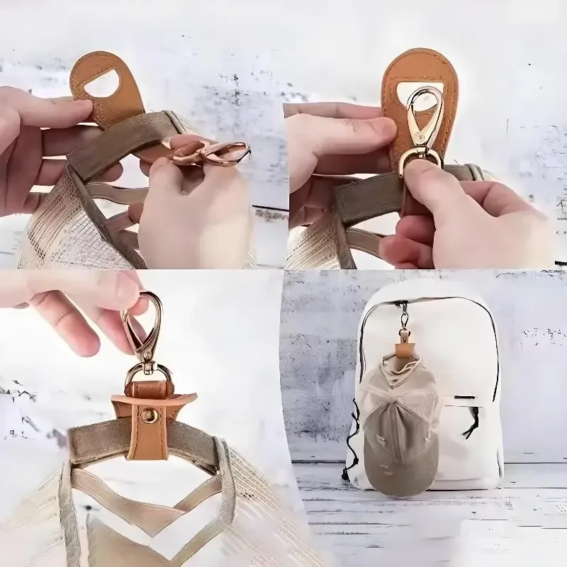 clip universel pour chapeau, fixation facile pour casquette, maintient solidement les casquettes de baseball et les casquettes à queue de cheval, idéal pour les bagages, les sacs à dos et les voyages quotidiens.