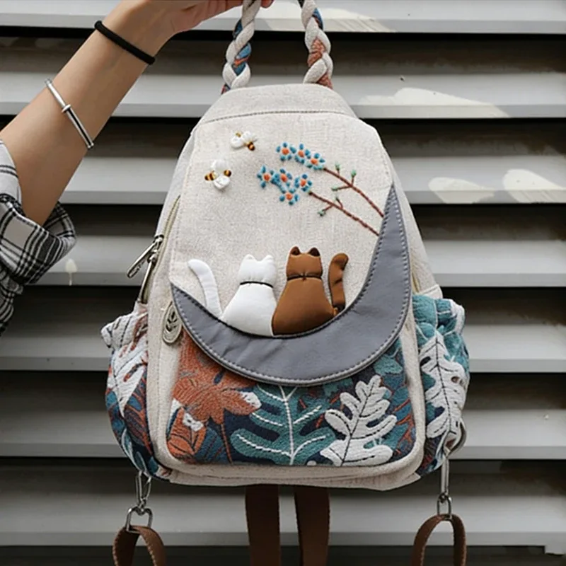 sac à dos de voyage motif aliments 3d pour femmes, sac à dos en lin de haute qualité, sac à dos de luxe pour filles, joli style, mode féminine