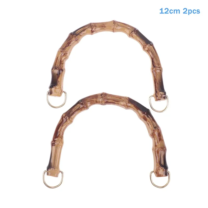 poignée sac plastique bambou ornamentation marron clair anses incurvées boucles dorées projet bricolage usage polyvalent remplacement sac main sacs paille bricolage