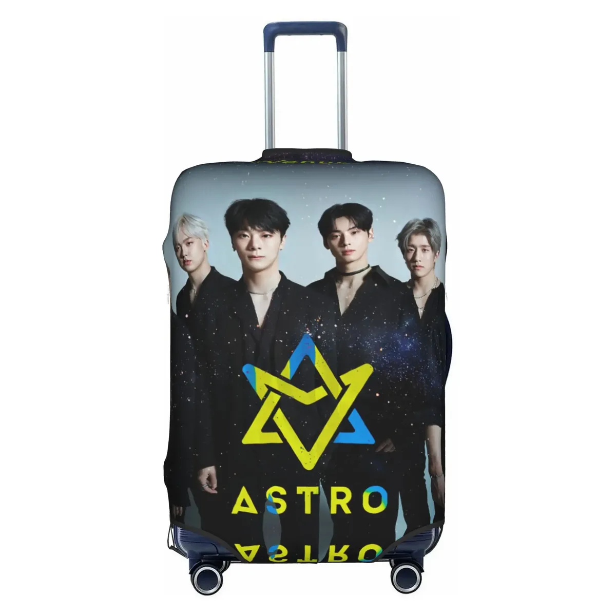 housse de valise élastique kpop astros mj jinjin cha eun woo yoon san ha rocky, protection pour valise adaptée aux tailles 18-32 pouces