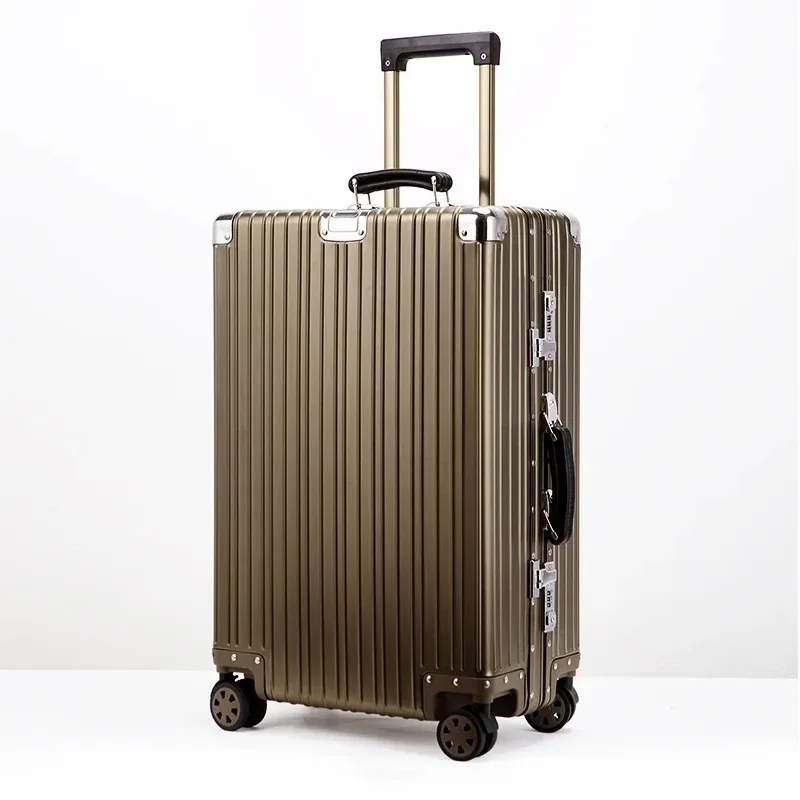 valise rétro en alliage d'aluminium et de magnésium, bagage roulant de haute qualité, boîtier de chariot 20/24/26/29 pouces, sac de voyage d'embarquement à main
