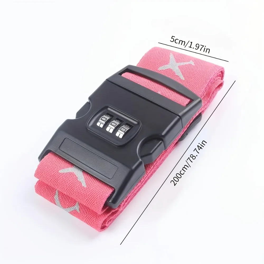 sangle de bagage portable légère multicolore avec verrouillage par mot de passe, sangle d'emballage lumineuse, sangle de bagage réfléchissante, verrouillage par mot de passe