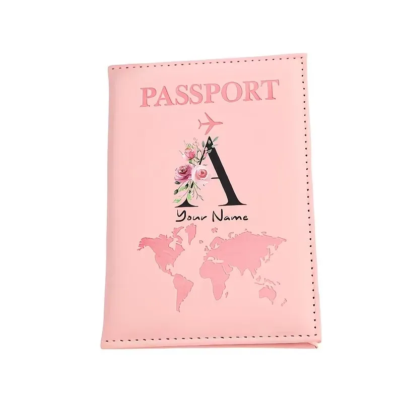 étui de passeport personnalisé, cadeau de voyage personnalisé avec nom/texte pour hommes, femmes, voyageurs - portefeuille porte-passeport léger et à fermeture ouverte