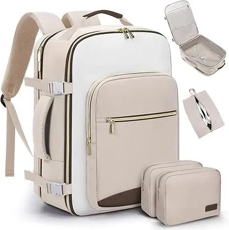 lot de 4 sacs à dos de voyage 40l pour femmes, grand sac à dos cabine pour avions, sac de voyage pour effets personnels, sac de voyage étanche, essentiel de voyage