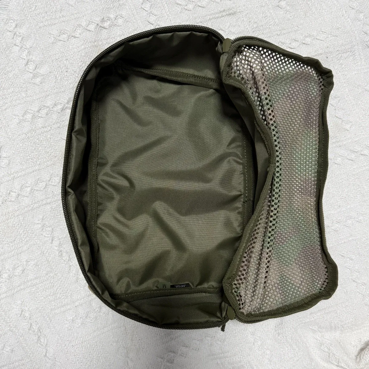 trousse toilette nylon personnalisable camouflage vert marron beige cosmétiques maquillage voyage set trois pièces légère