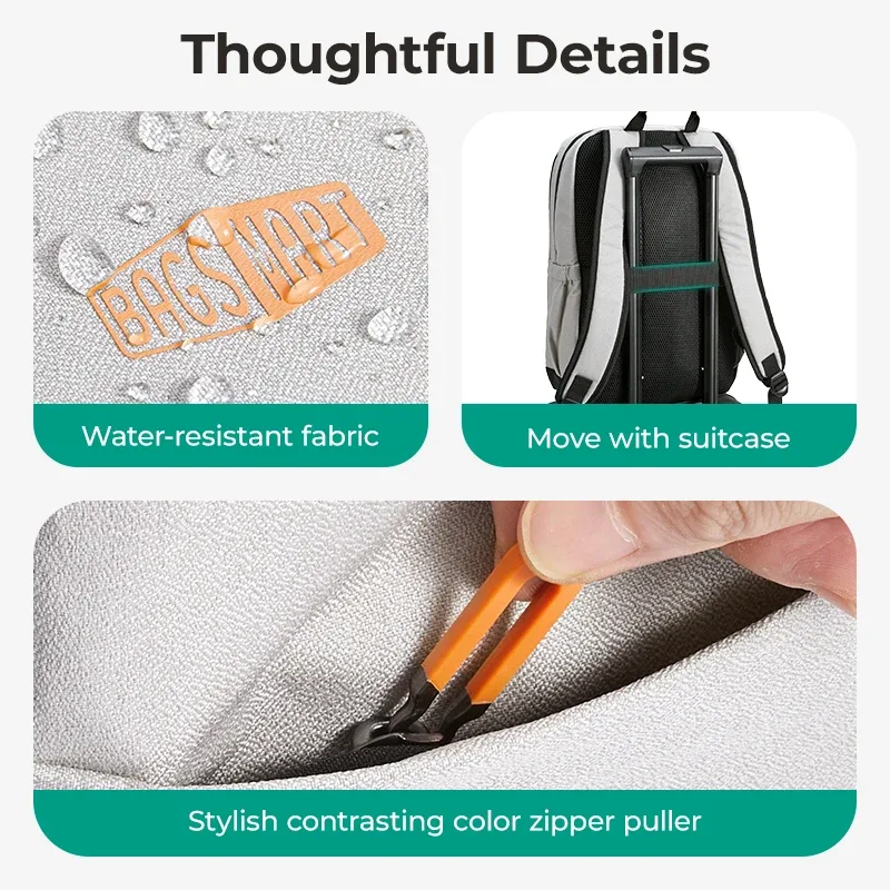 sac dos polyester unisexe noir gris grande capacité transport quotidien voyage affaire poche latérale zippée confortable résistant travail plein air