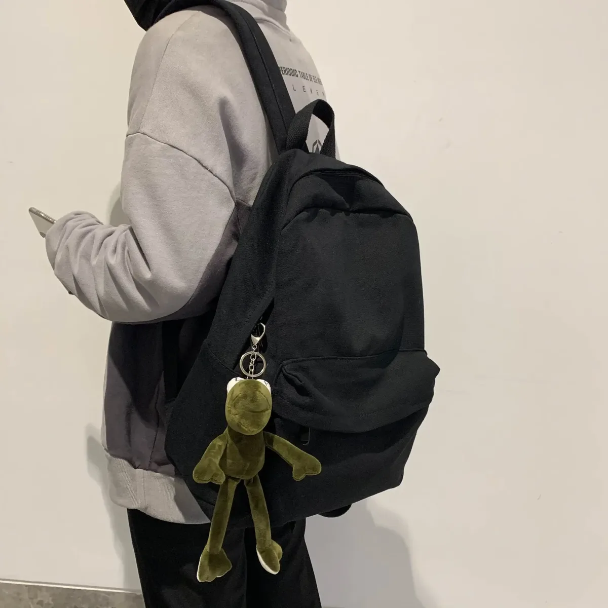 sac à dos noir de grande capacité, sac de voyage léger et simple, sacs d'école pour étudiants, sac de rangement à fermeture éclair pour étudiants