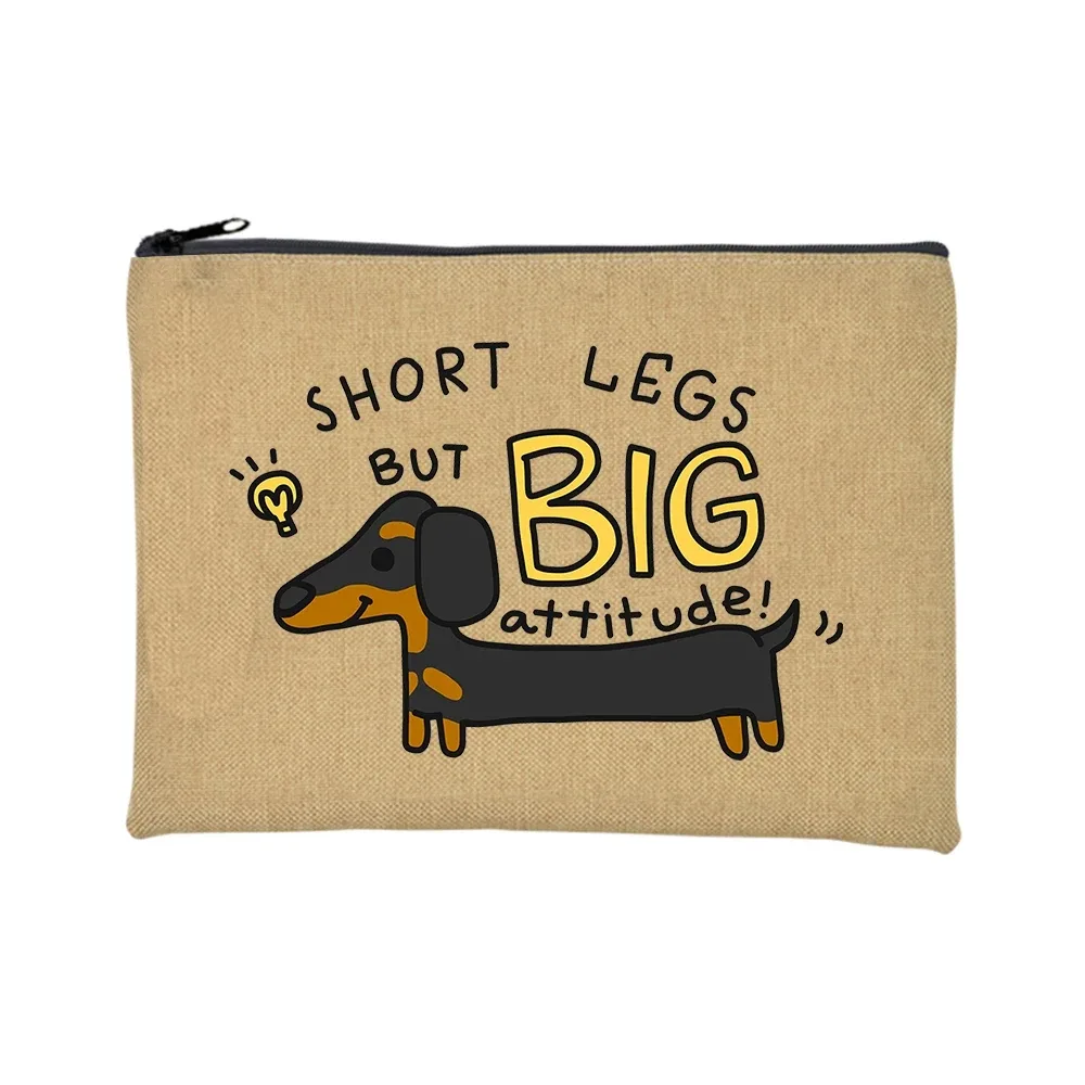 trousse de toilette voyage pochette maquillage jambes courtes mais grande attitude teckel chien imprimer trousse de maquillage voyage organisateur de toilette sacs à cosmétiques pour femmes pochette à fermeture éclair