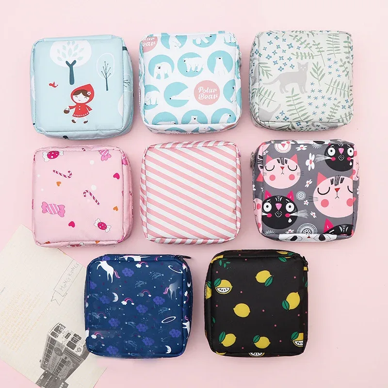petit sac à cosmétiques de voyage pour femmes, trousse de maquillage rouge à lèvres pour filles, sac à serviettes hygiéniques, étui pour 03/présidence, sacs de rangement