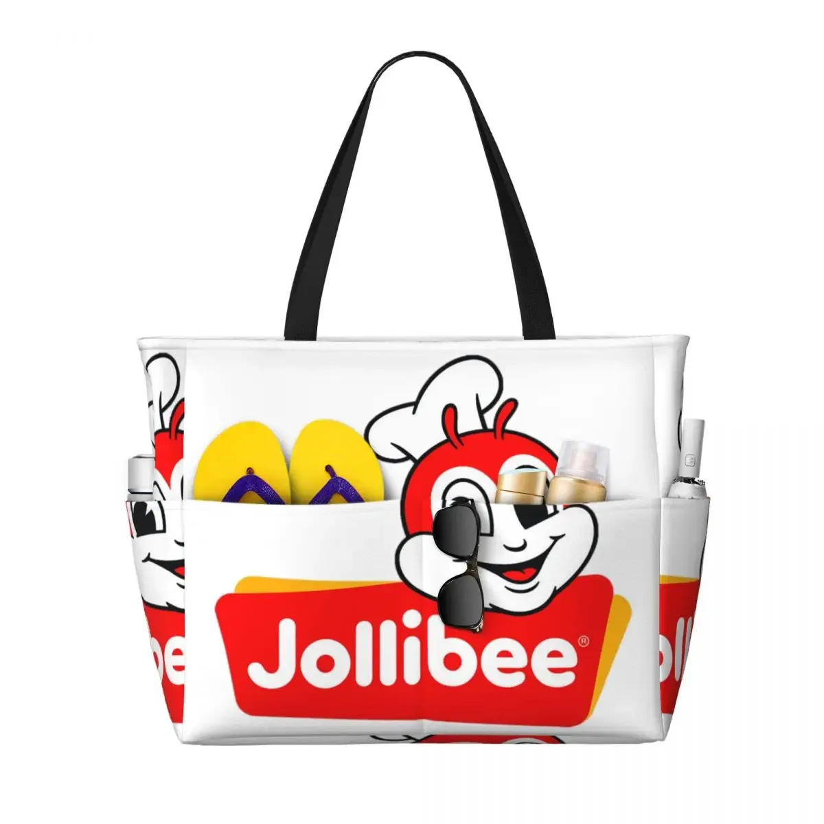 jollibee face beach tote bag sport gym yoga duffle grand sac fourre-tout pour femme sac de voyage sac de fitness