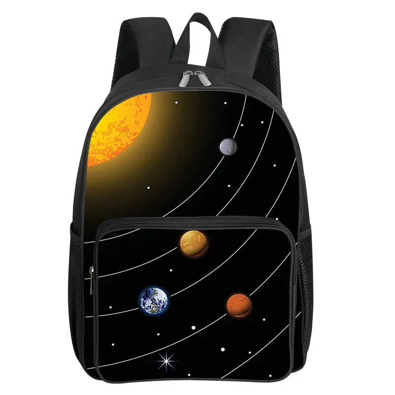 sac à dos à poche avant carrée à motif de planètes cosmiques pour garçons et filles, meilleurs cadeaux, sacs d'école à dessin animé 2d pour enfants
