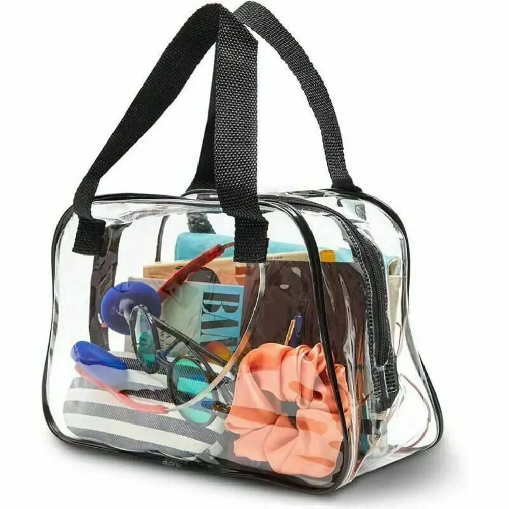 Sac fourre-tout Transparent approuvé par le stade, petit sac à main Transparent pour voyage et Concert, sac à cosmétiques en PVC, fourre-tout, trousse de toilette de voyage