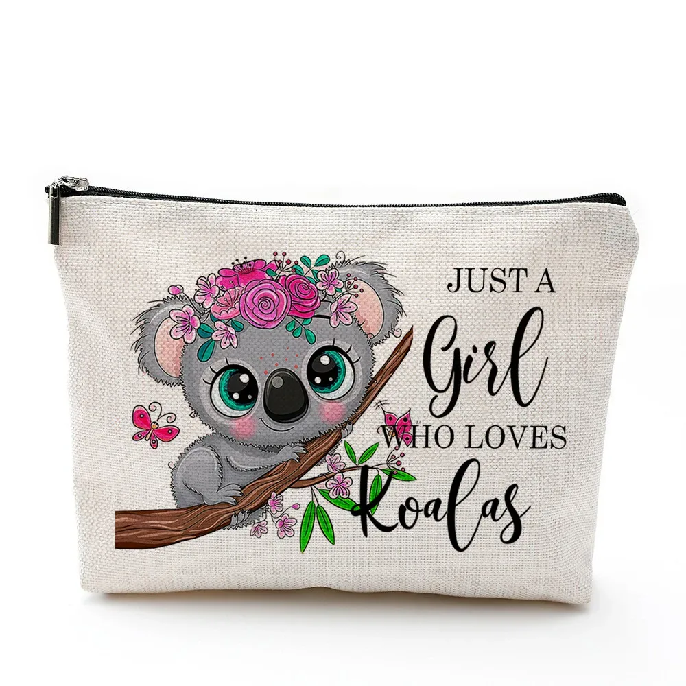 chat, fraise fille, motif d'amitié, sac de voyage, sac à fermeture éclair en polyester imperméable, cosmétiques, accessoires