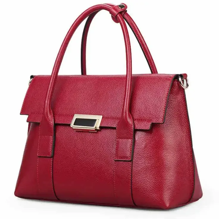 portedocuments cuirvache rouge doré poignéesupérieure formatcarré usagevoyage polyester intérieur informatique trapezoidal solide stylecommerce femmes