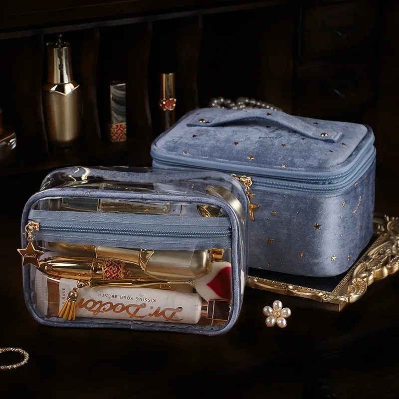 sac de maquillage portable pour femmes, organiseur de cosmétiques de grande capacité, sac de rangement pour produits de soin de la peau, trousse de toilette pour les voyages et les déplacements professionnels