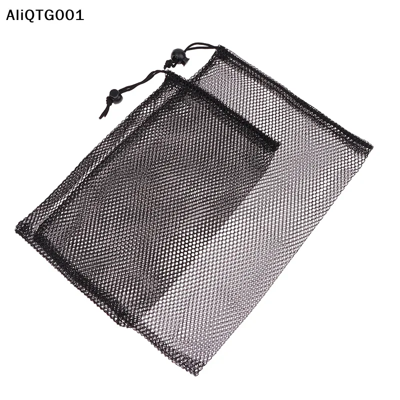 sac à cordon en maille de nylon durable polyvalent noir pour la maison voyage activités de plein air pochette de rangement du linge avec sac de trucs