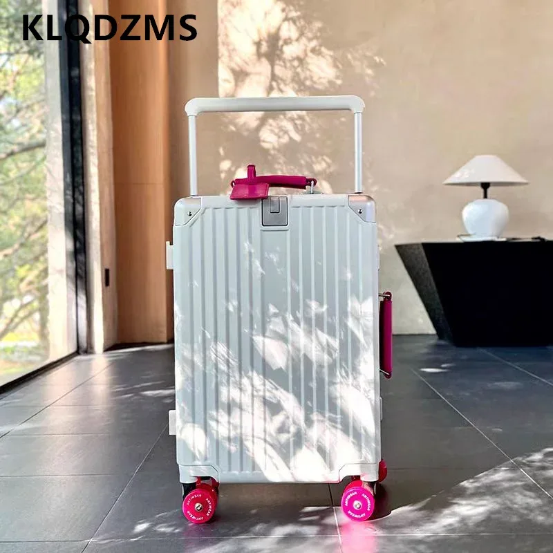 klqdzms bagage de voyage 24 "26" 28 "30 pouces boîtier de chariot de grande capacité pour femmes 20 "abs + étui d'embarquement pour pc valise de cabine pour hommes